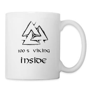 100 Prozent Wikinger im Inneren - Tasse - Weiß - Rechts