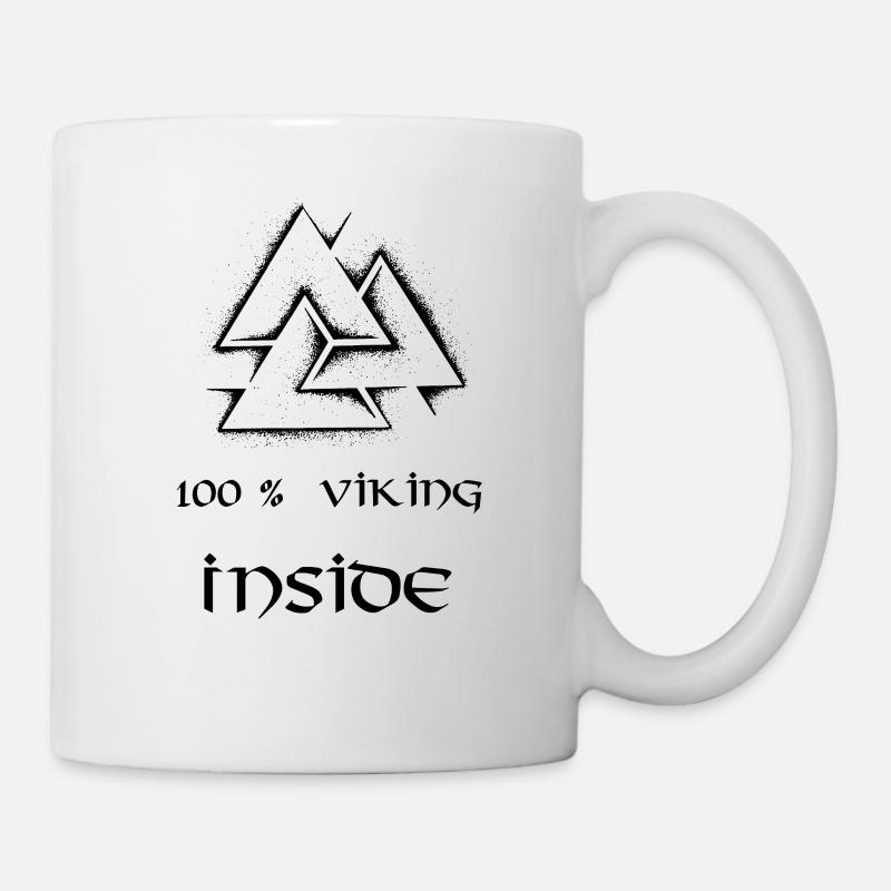 100 Prozent Wikinger im Inneren - Tasse - Weiß