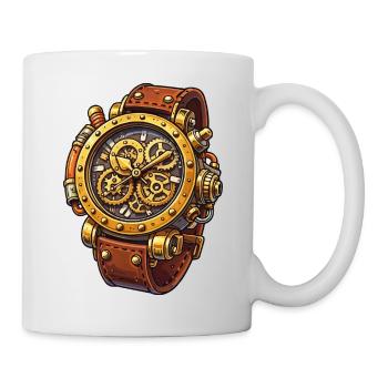 Steampunk Uhrwerk Chrono Design - Tasse - Weiß - Rechts