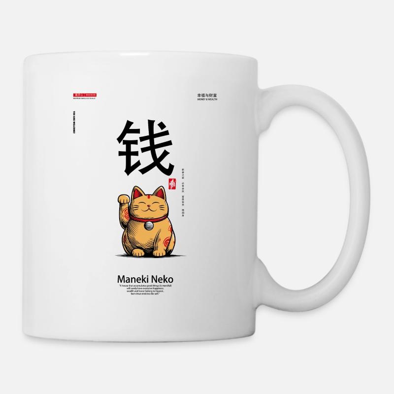 Maneki-Neko - Tasse - Weiß