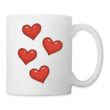 Trois Cœurs Rouges - Mug blanc - blanc - Droite