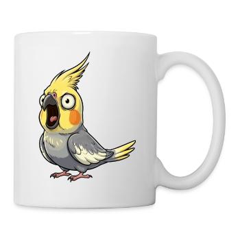 Gelber Cockatiel Aufruhr - Tasse - Weiß - Rechts