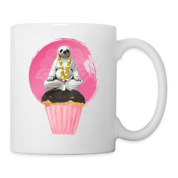 yoga panda cupcake süß pink niedlich namaste ohm - Tasse - Weiß - Rechts