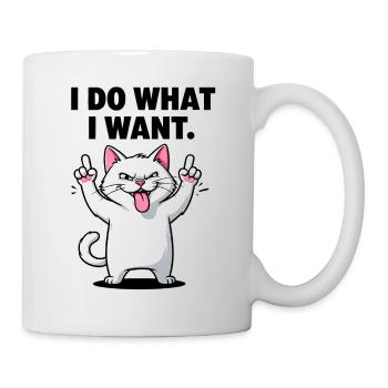 Chat audacieux Je fais ce que je veux - Mug blanc - blanc - Droite