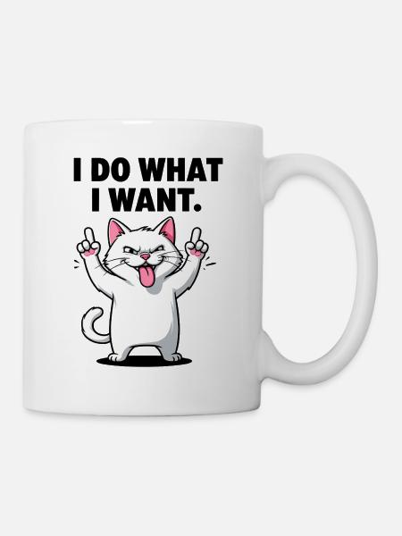 Bold Cat I Do What I Want - Mug - white