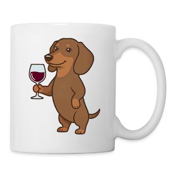 Dackel Weinliebhaber Wiener Hundemama Weenie - Tasse - Weiß - Rechts