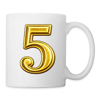 Goldene Fünf Ornament - Tasse - Weiß - Rechts