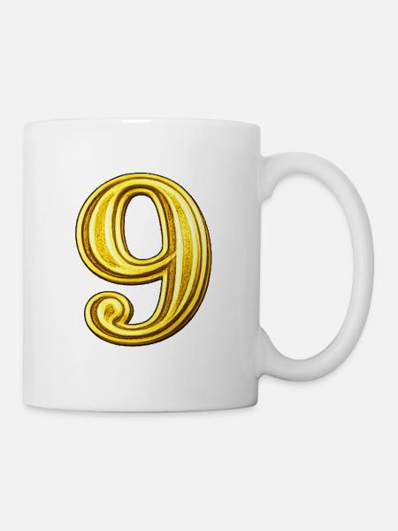 Goldene Neun Ziffer Exquisit - Tasse - Weiß