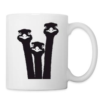 Nandu, Straußenkopf, Emu, Strauß - Tasse - Weiß - Rechts
