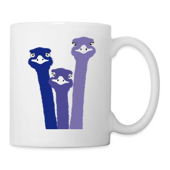 Nandu, ostrich head, emu, ostrich - Mug - white - Right