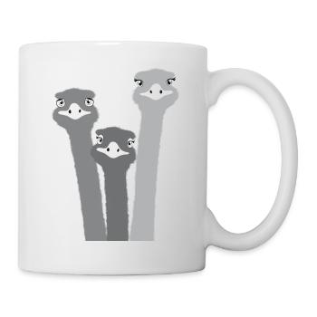 Nandu, ostrich head, emu, ostrich - Mug - white - Right