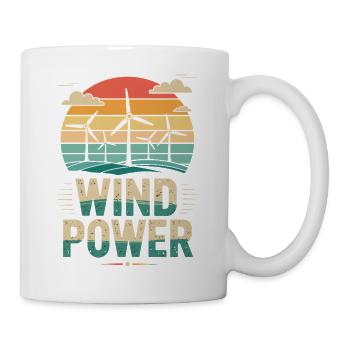  Wind Power Erneuerbare Energie Windkraftanlagen - Tasse - Weiß - Rechts