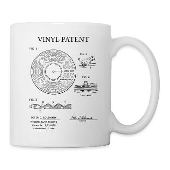Vintage Vinyl Patent-Blueprint - Tasse - Weiß - Rechts
