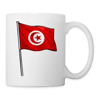 Tunesische Flagge im Rotweiß-Kontrast - Tasse - Weiß - Rechts