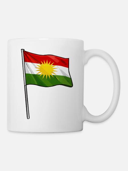 Kurdistan Flag Sunstar - Mug - white