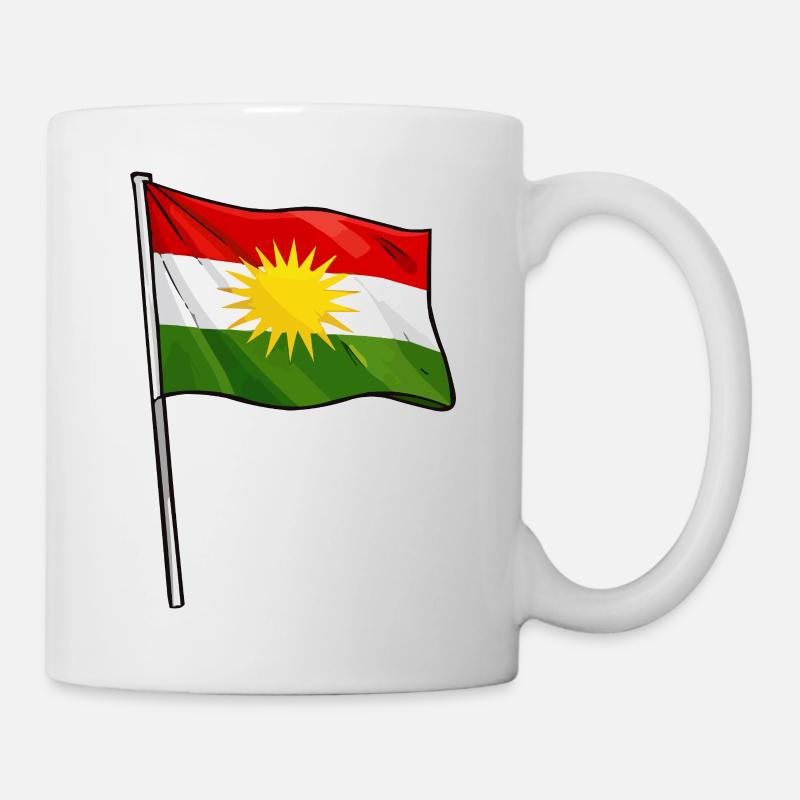 Kurdistan Flag Sunstar - Mug - white