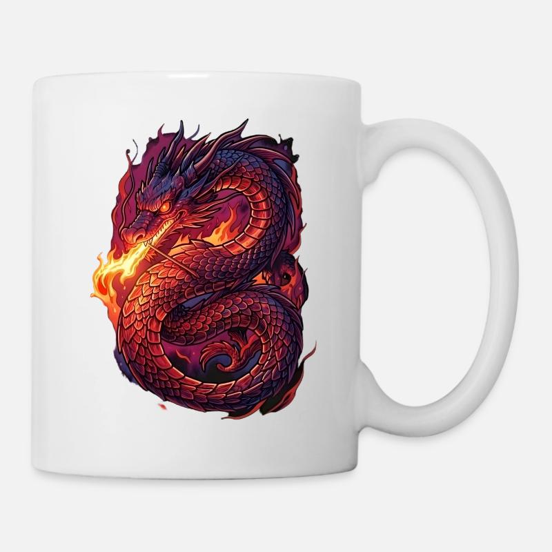 Fiery Dragon Storm - Mug - white