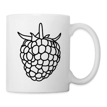 Himbeer-Silhouette - Tasse - Weiß - Rechts