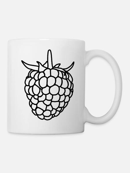 Himbeer-Silhouette - Tasse - Weiß