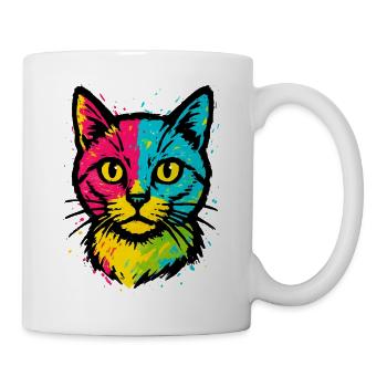 Cat Pop Art – Wildstyle Splatter Graffiti Streetw - Tasse - Weiß - Rechts