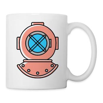 Taucherhelm Tauchen symbol - Tasse - Weiß - Rechts