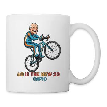 60 Is The New 20 MPH Cycling Sticker - Mug - white - Right