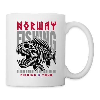 Voyage de pêche en Norvège - Mug blanc - blanc - Droite