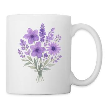 Lavender Watercolor Bouquet - Mug - white - Right