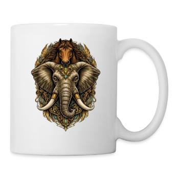 Ornamental Elephant-Horse Medallion - Mug - white - Right