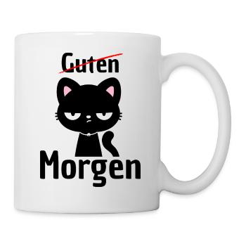 KEIN GUTEN MORGEN, MORGENMUFFEL! LUSTIGER SPRUCH - Tasse - Weiß - Rechts