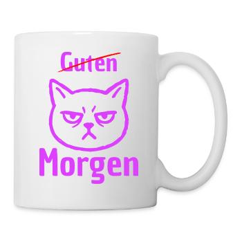 KEIN GUTEN MORGEN, MORGENMUFFEL! LUSTIGER SPRUCH - Tasse - Weiß - Rechts
