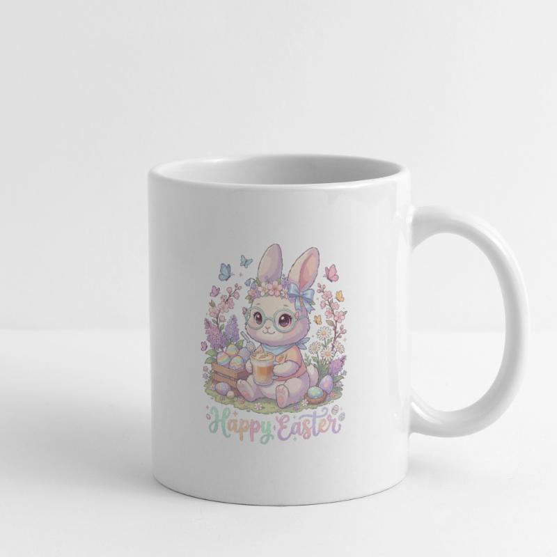 Pastel Bunny Easter Magic « Joyeuses Pâques » Mug blanc