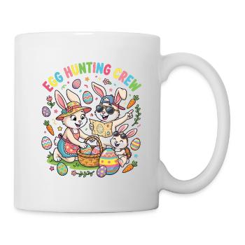 Hosterhasen Familie -Eier Sammler - Tasse - Weiß - Rechts