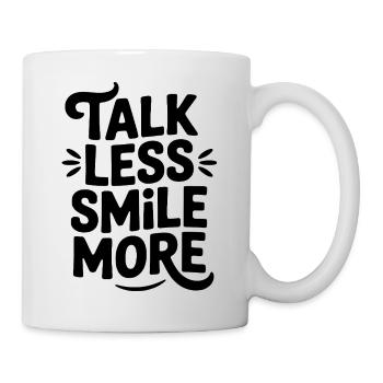 Parler moins, sourire plus - Mug blanc - blanc - Droite
