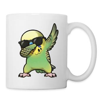 Dabbing Wellensittich gruen - Tasse - Weiß - Rechts