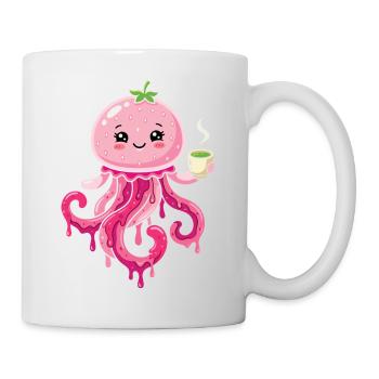 Kawaii Matcha Qualle süß - Tasse - Weiß - Rechts