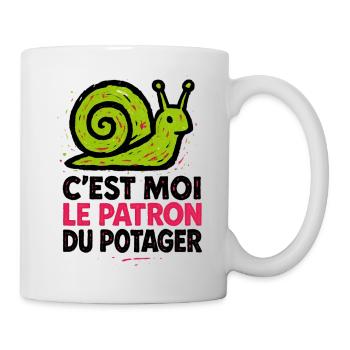 Escargot patron du potager jardinage humour - Mug blanc - blanc - Droite