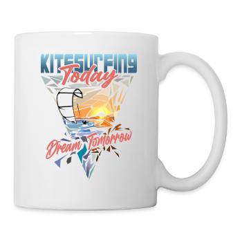 Kitesurfen Heute Traum Morgen - Tasse - Weiß - Rechts