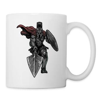Spartan Warrior Spear Shield Maskottchen-Sport - Tasse - Weiß - Rechts