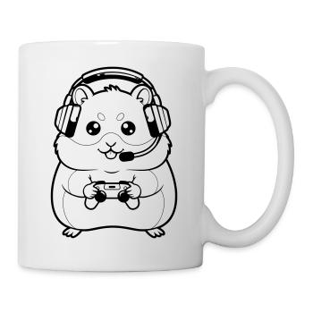 Hamster Gamer Headset Outline - Tasse - Weiß - Rechts