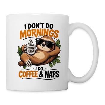 Sloth Coffee First Morning Vibes - Mug - white - Right