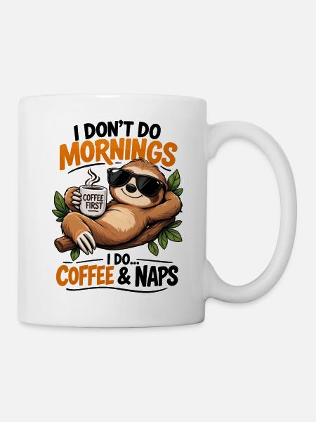 Sloth Coffee Erste Morgenstimmung - Tasse - Weiß