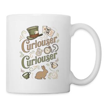Alice Immer Neugieriger ("Curiouser") - Mug - white - Right