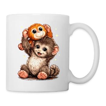 Mème japonais du Singe Mignon - Mug blanc - blanc - Droite