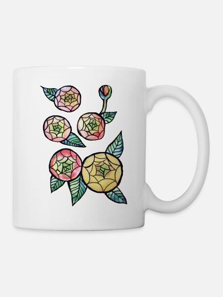 Buntglas-Bloom-Trio - Tasse - Weiß