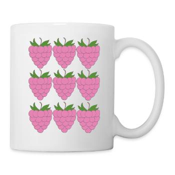 Motif de grille framboise - Mug blanc - blanc - Droite