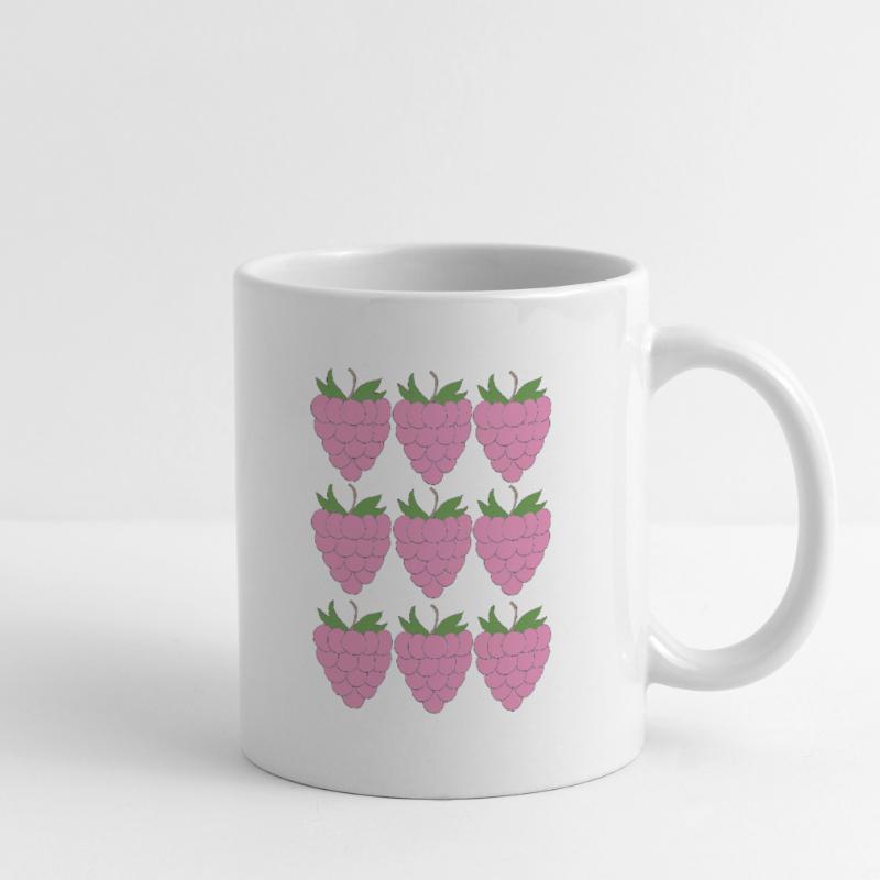 Raspberry Grid Pattern Mug