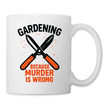 Schnittscheren Humor Gartenbau Permakultur - Tasse - Weiß - Rechts