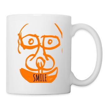 Sourire Orange Doodle - Mug blanc - blanc - Droite