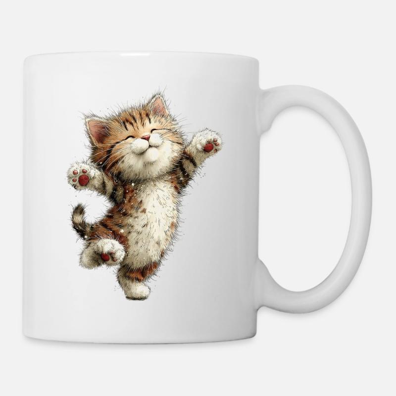 Happy Cat - Tasse - Weiß